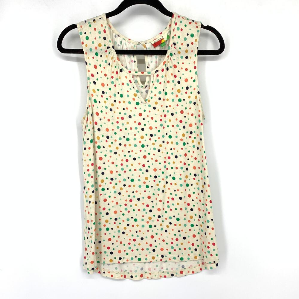 Modcloth Fervour Sleeveless Keyhole Neck Knit Blouse Sz M Multicolor Polka Dot
